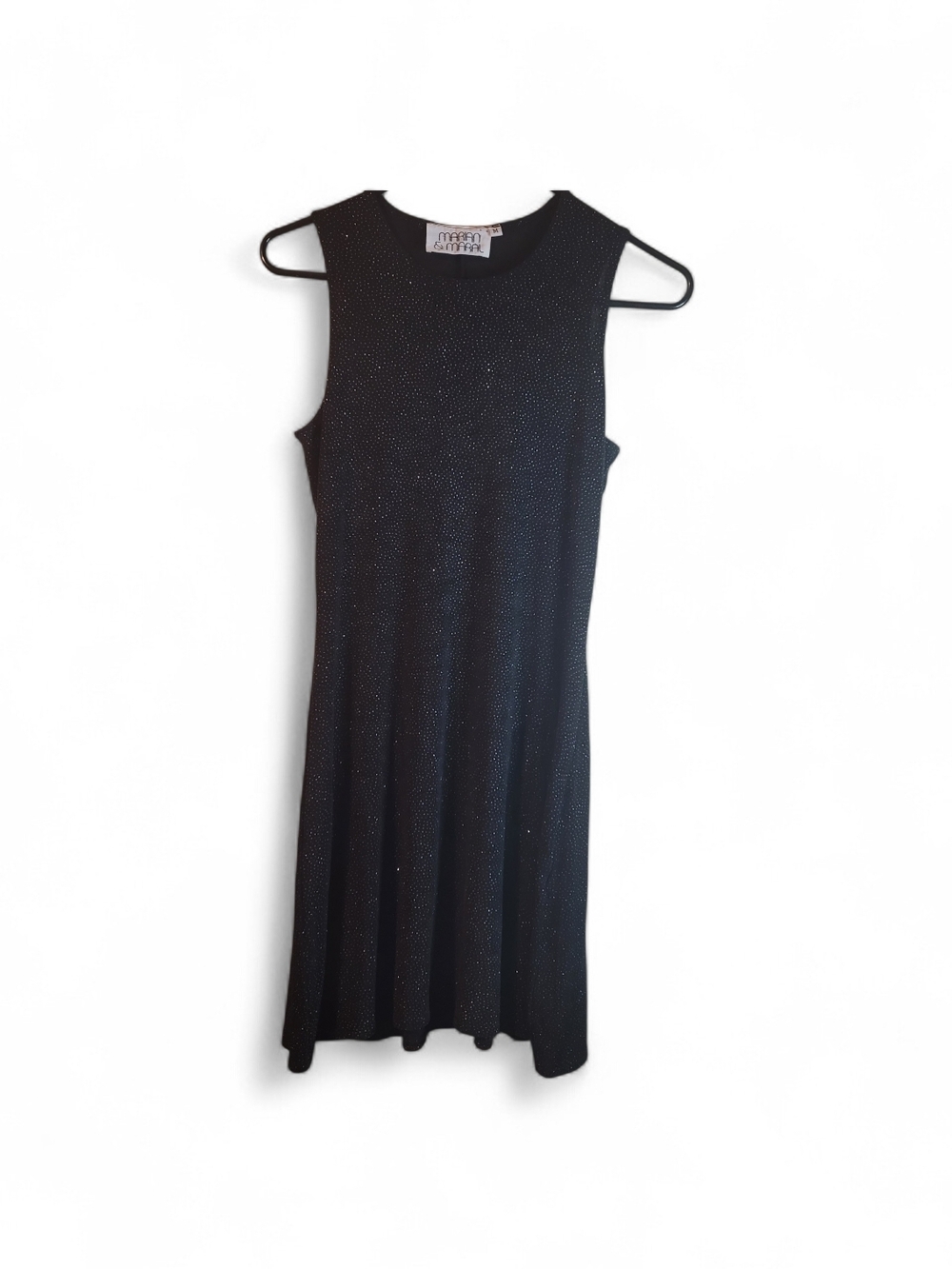 Sleeveless Black Sparkle Midi Dress SIZE (M)